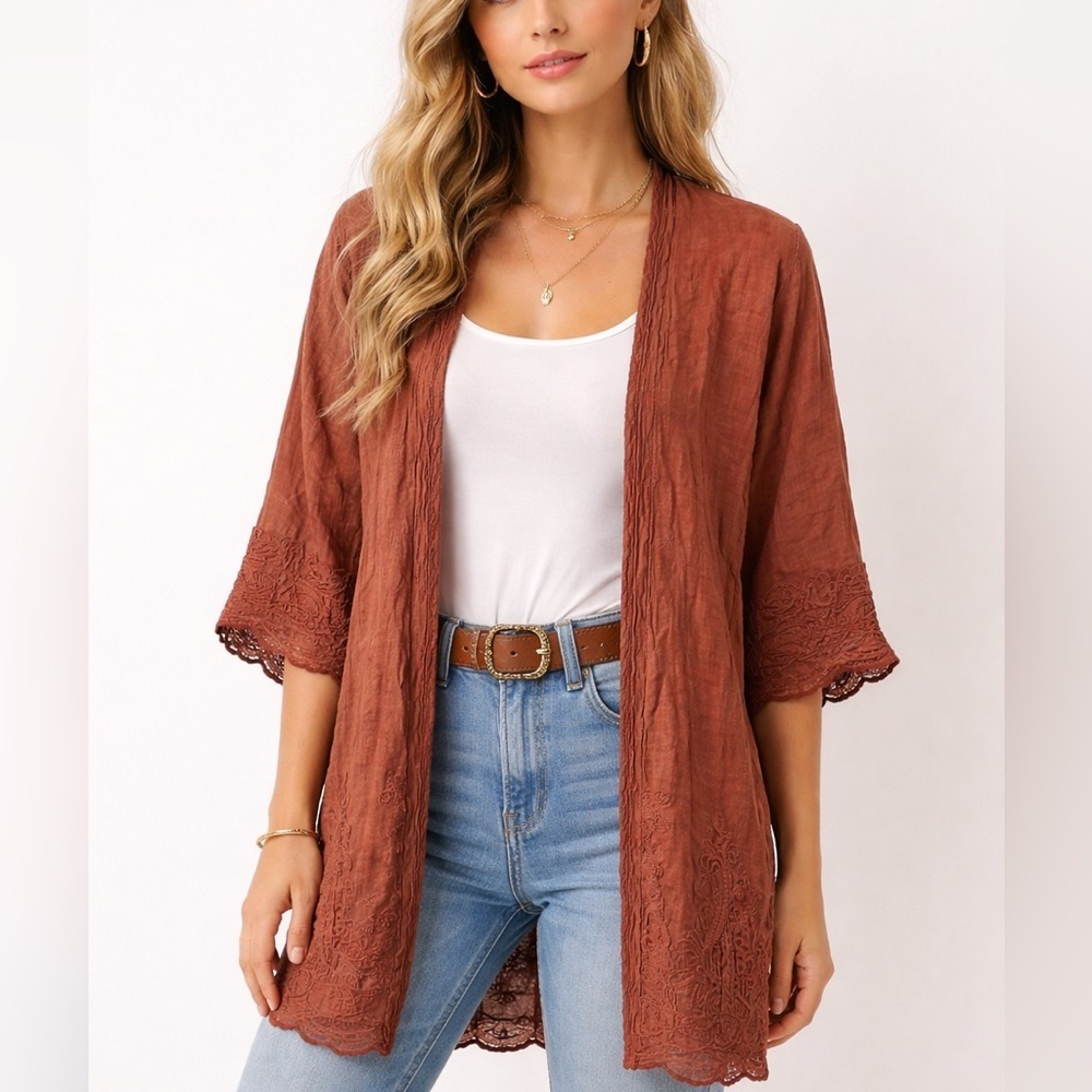 Soft Surroundings Open Lightweight Kimono Size Medium
